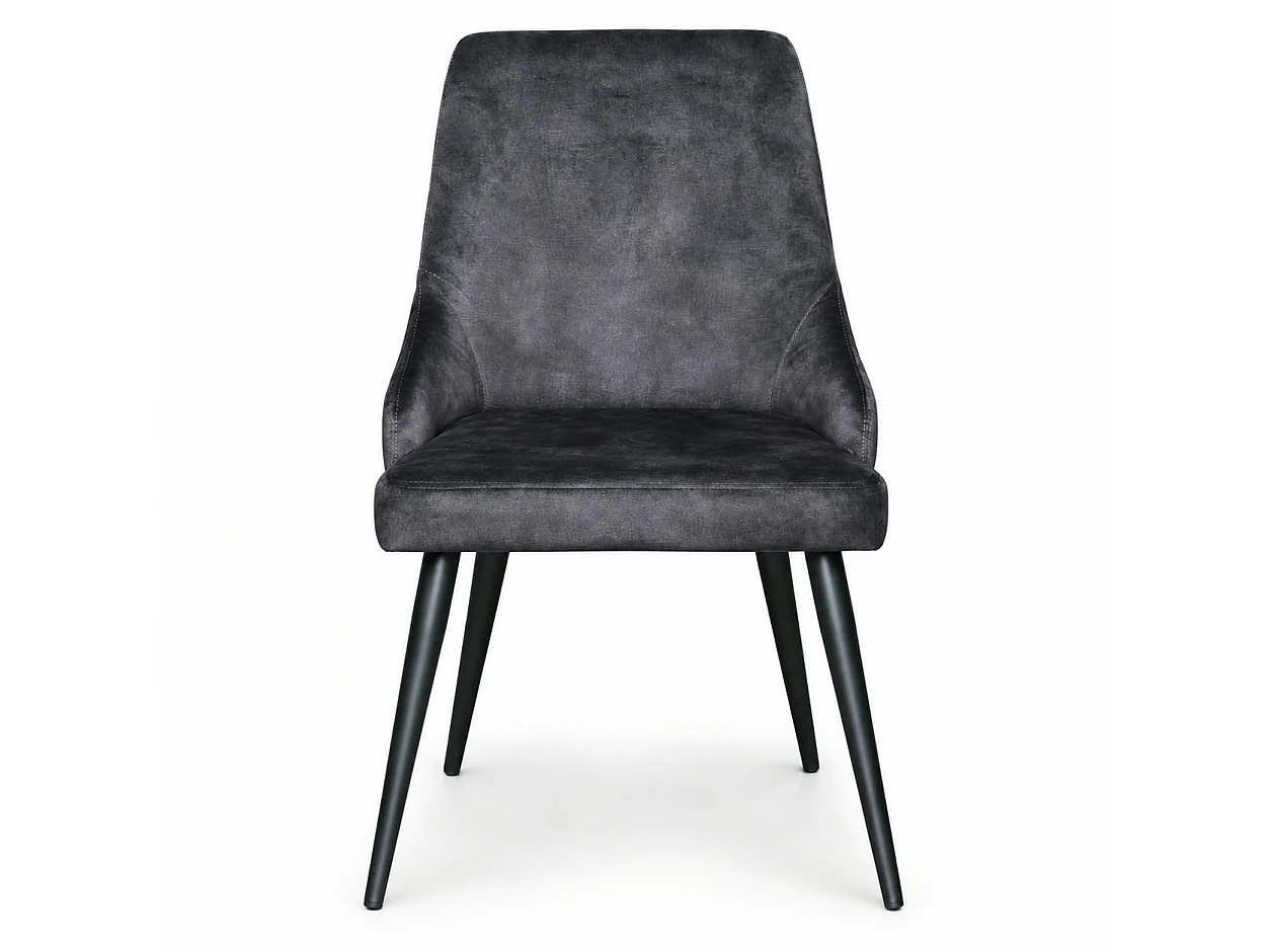 Chaise en velours gris anthracite (lot de 2) MALMOE