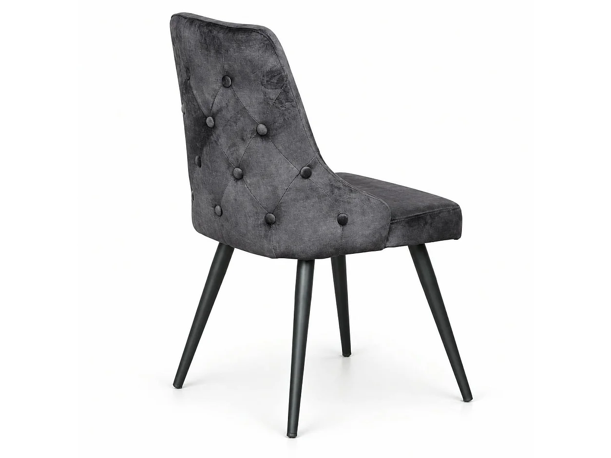 Chaise en velours gris anthracite (lot de 2) MALMOE