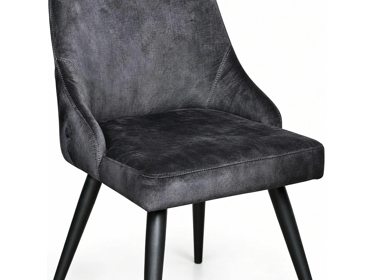 Chaise en velours gris anthracite (lot de 2) MALMOE