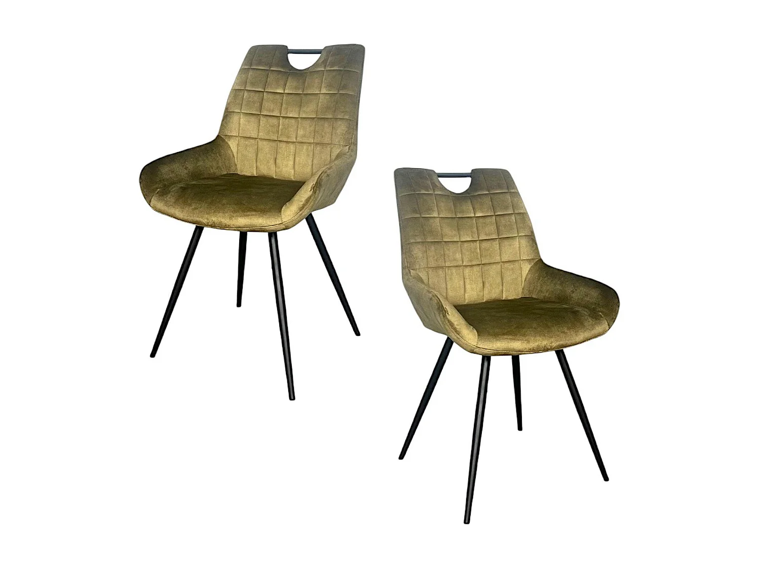 Chaise vert kaki avec poignée (lot de 2) MALMOE