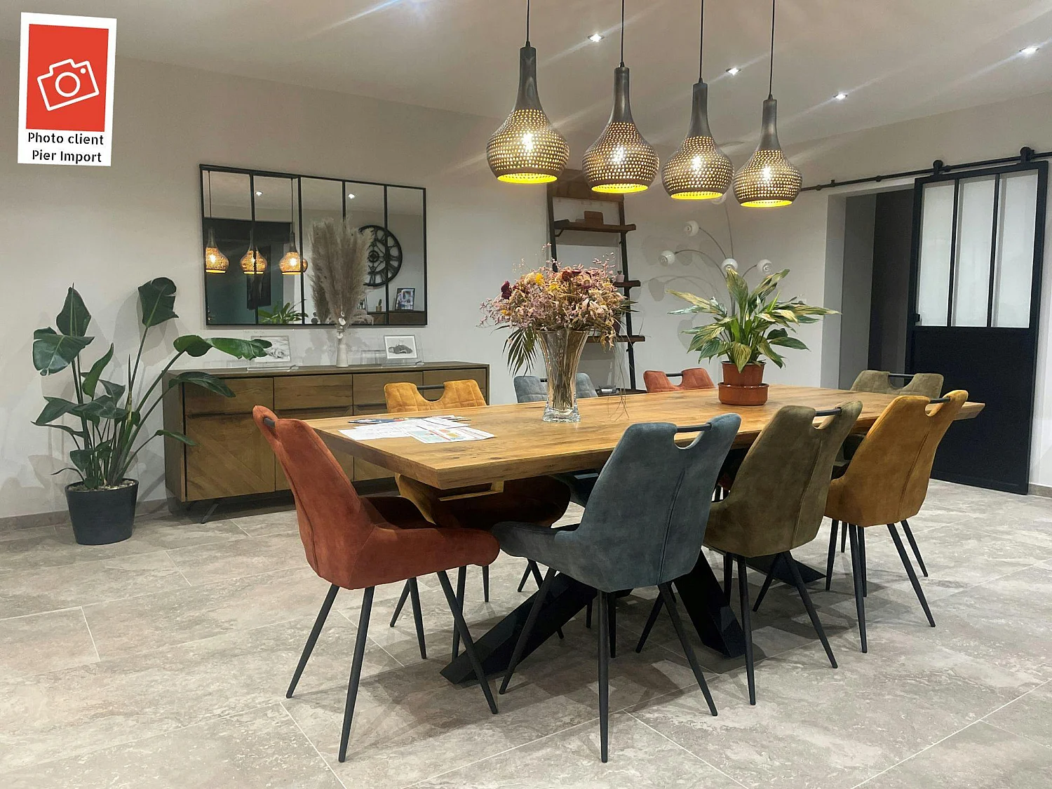 Chaise vert kaki avec poignée (lot de 2) MALMOE