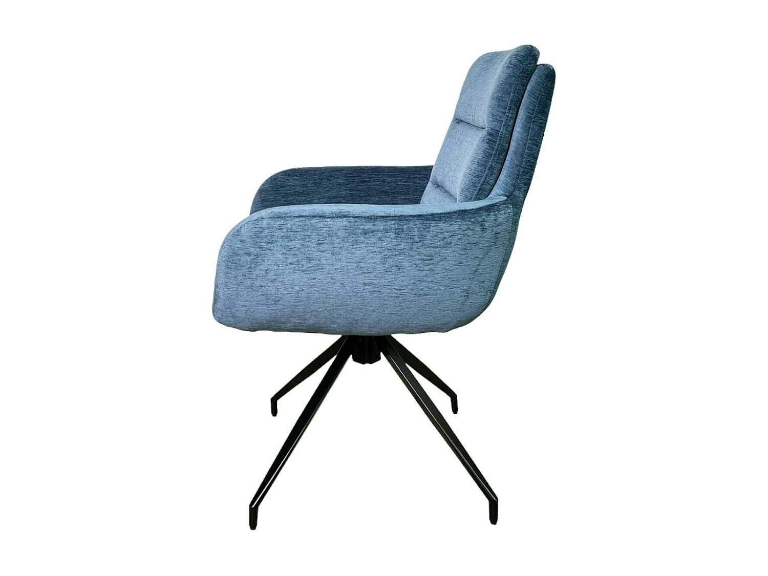 Fauteuil de table pivotant en velours bleu (lot de 2) PALERME