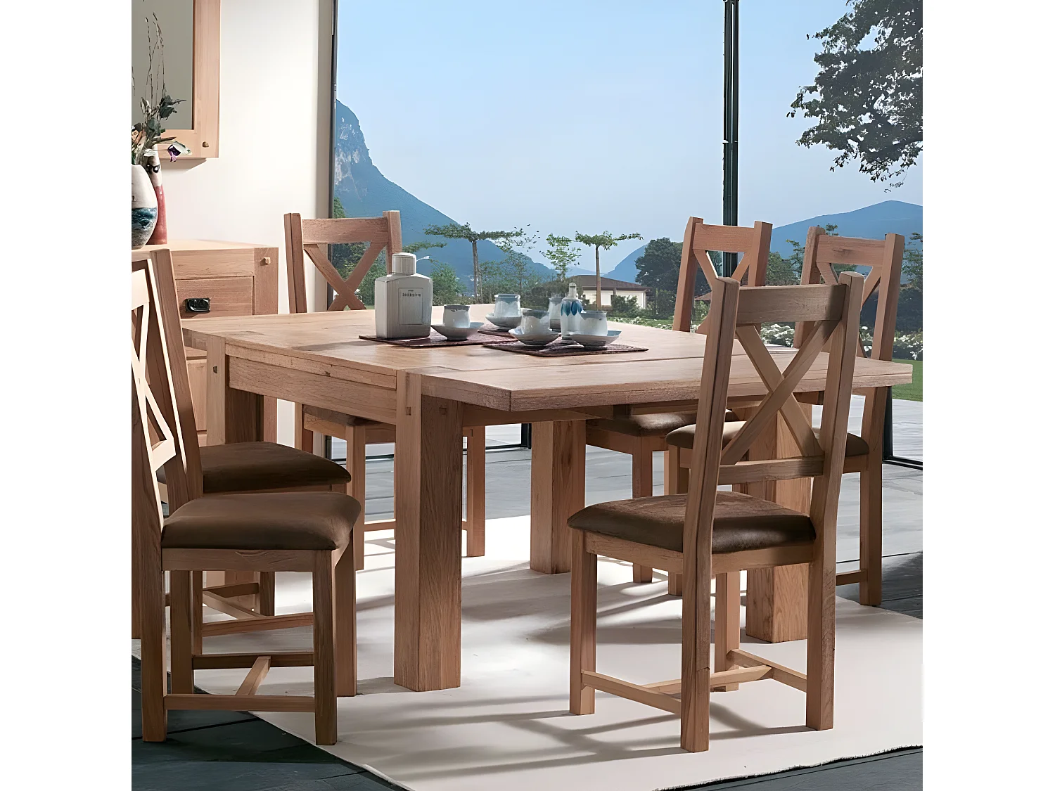 Table de repas carrée chêne massif 140 cm FJORD