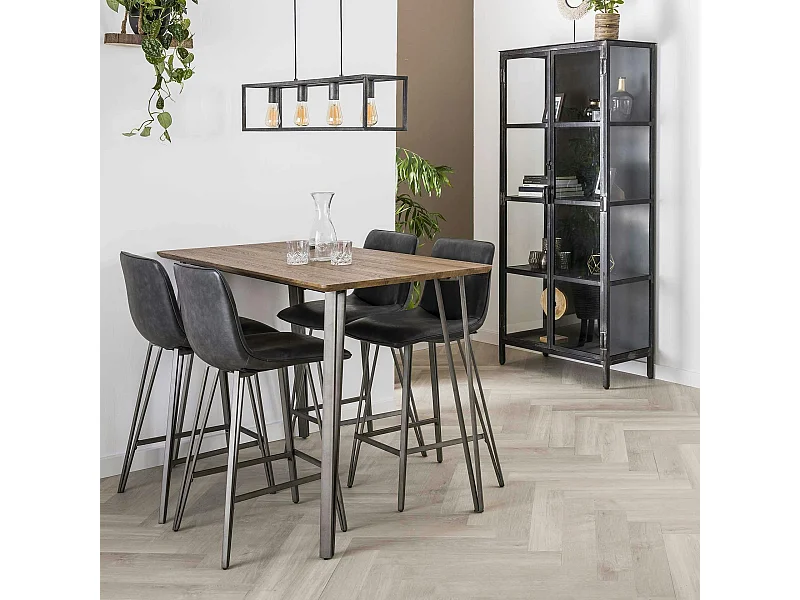 Table haute rectangulaire finition brun HELSINKI