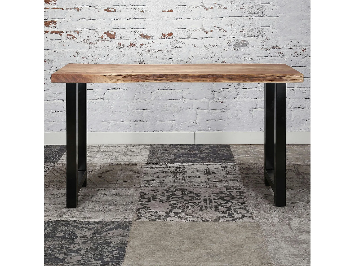 Table bar bois massif métal 150 cm MELBOURNE
