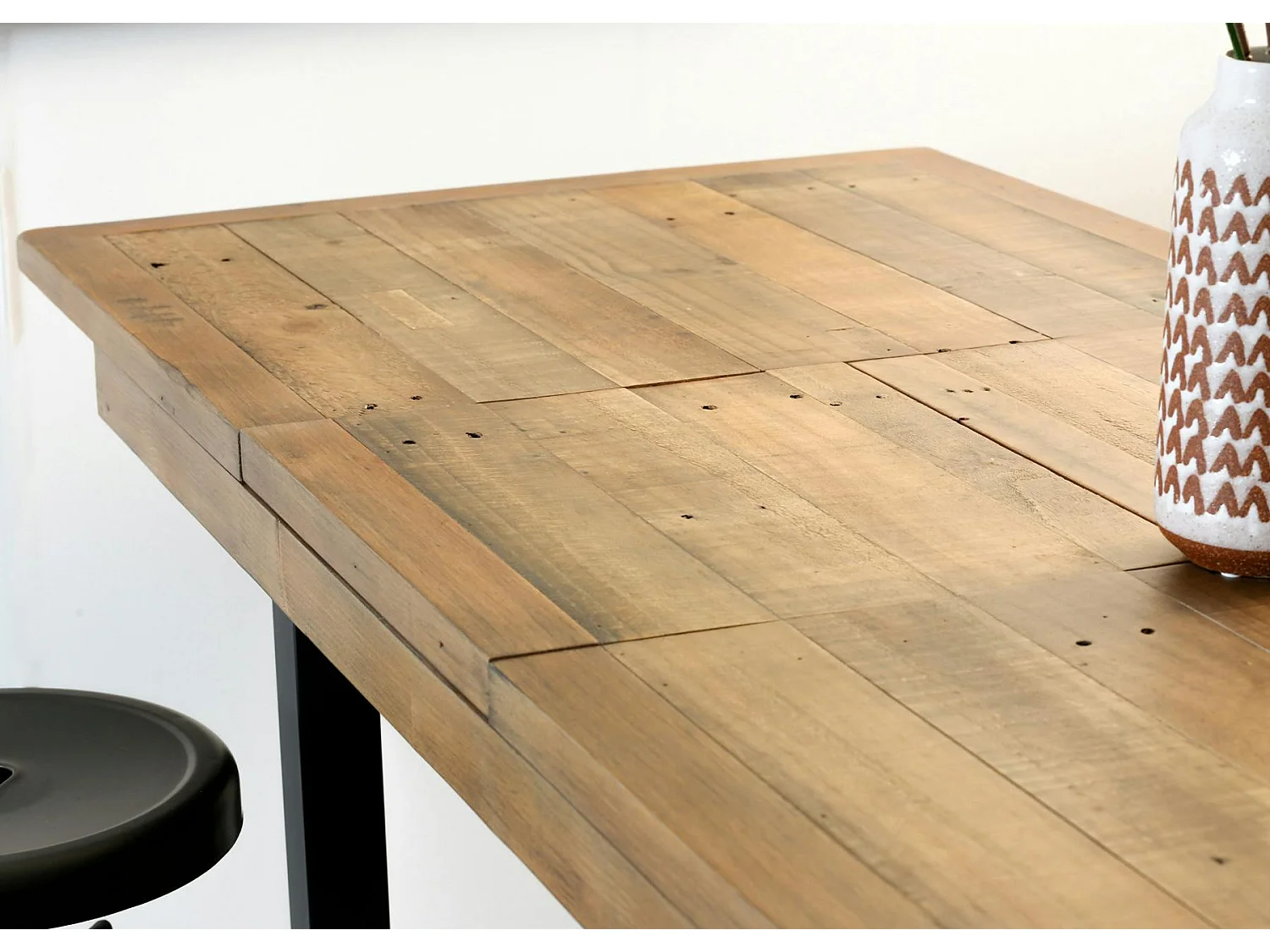 Table haute extensible bois recyclé 120-160 cm BRISBANE
