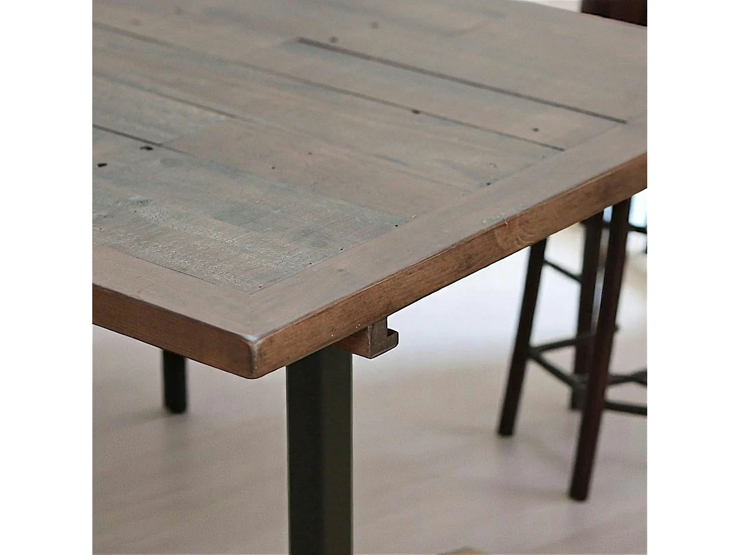 Table haute extensible bois brun recyclé 120-160 cm SAMOA