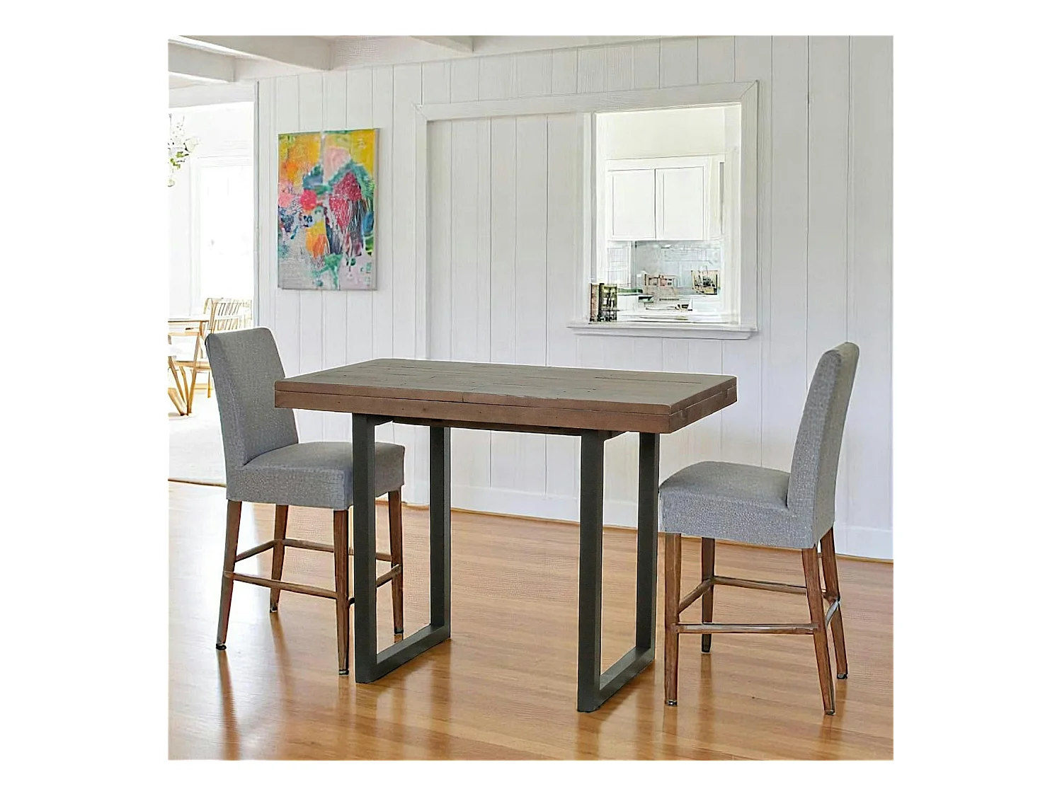 Table haute extensible bois recyclé 120-160 cm SAMOA