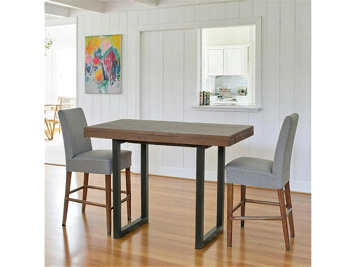 Table haute extensible bois brun recyclé 120-160 cm SAMOA