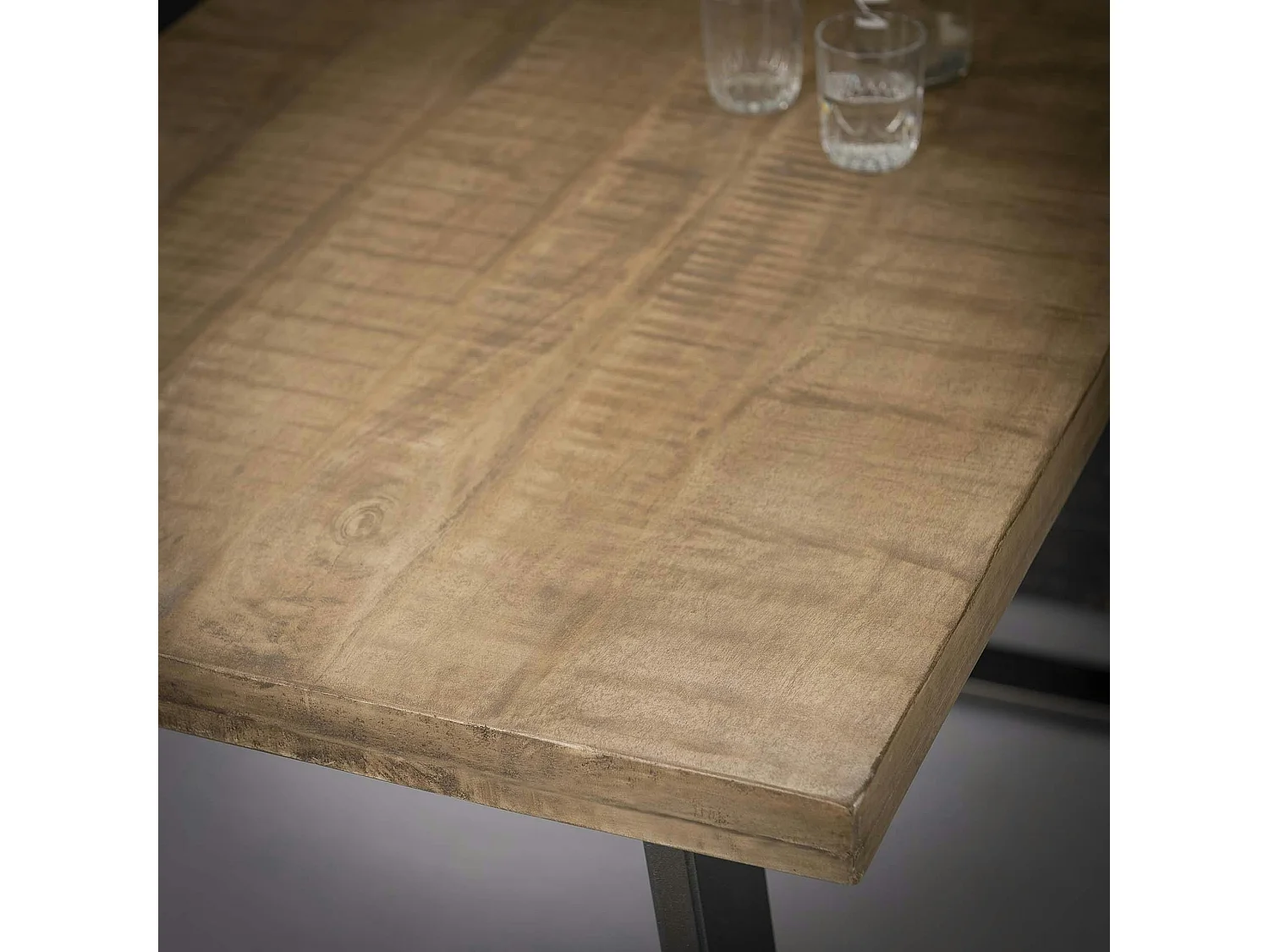 Table bar bois de manguier acier 135 cm LUCKNOW