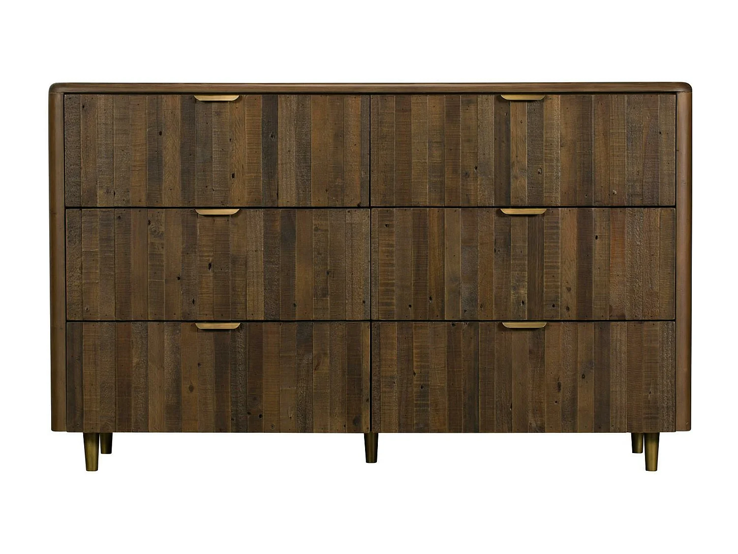 Commode bois recyclé brun 6 tiroirs QUEENSTOWN