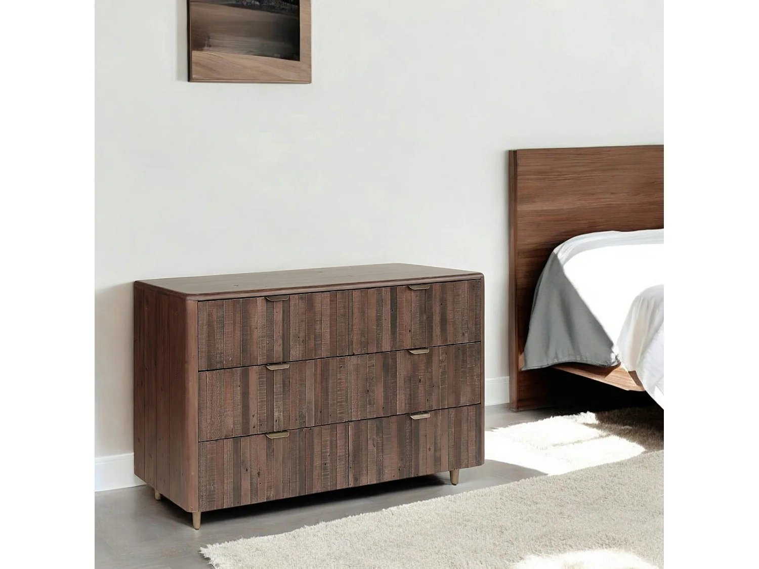 Commode bois recyclé brun 6 tiroirs QUEENSTOWN