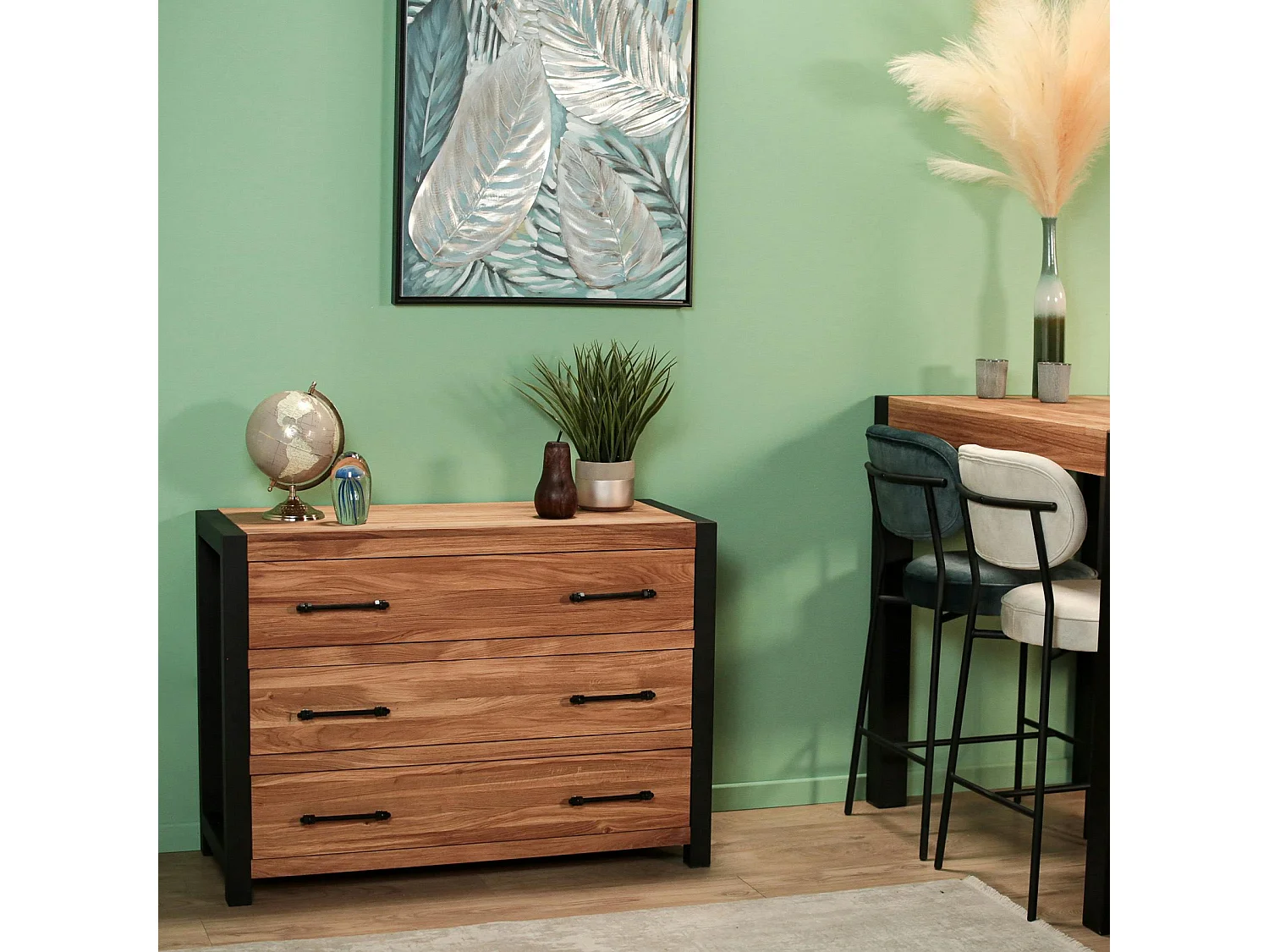 Commode en chêne huilé 3 tiroirs FERSCOTT 2