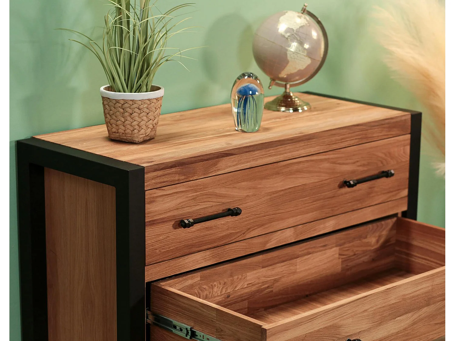 Commode en chêne huilé 3 tiroirs FERSCOTT 2