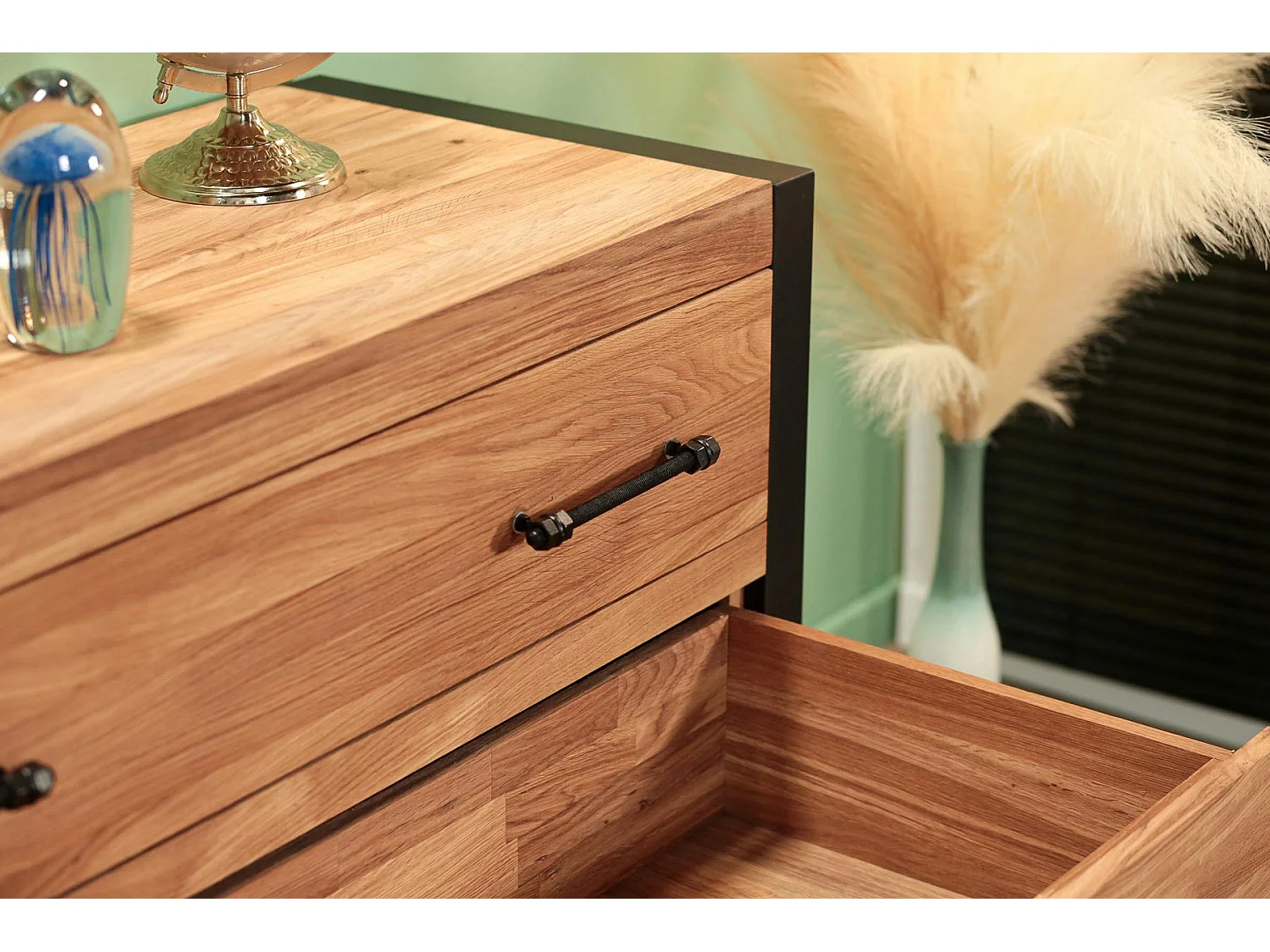 Commode en chêne huilé 3 tiroirs FERSCOTT 2