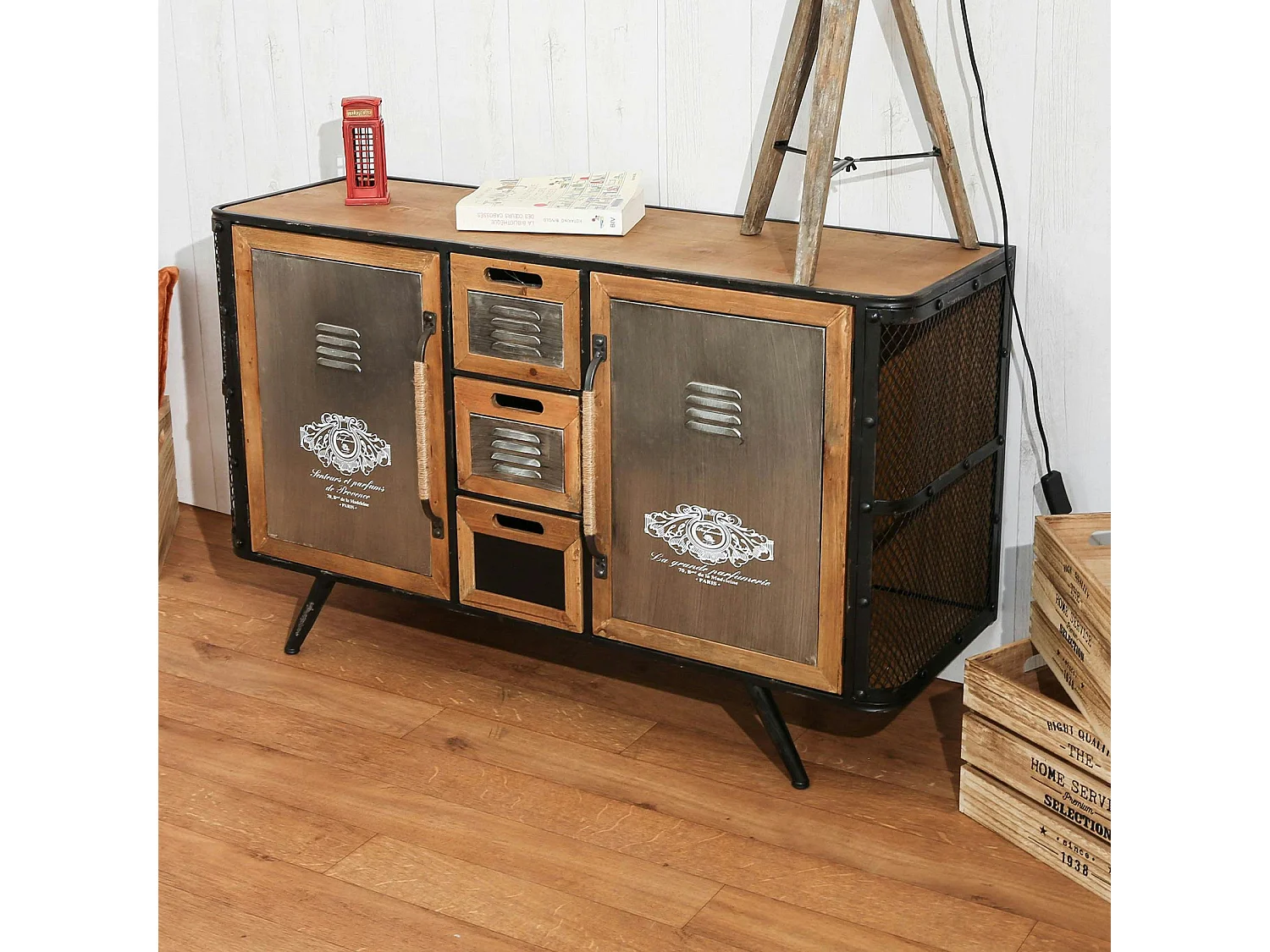 Commode d'apothicaire 3 tiroirs LAMPHUN