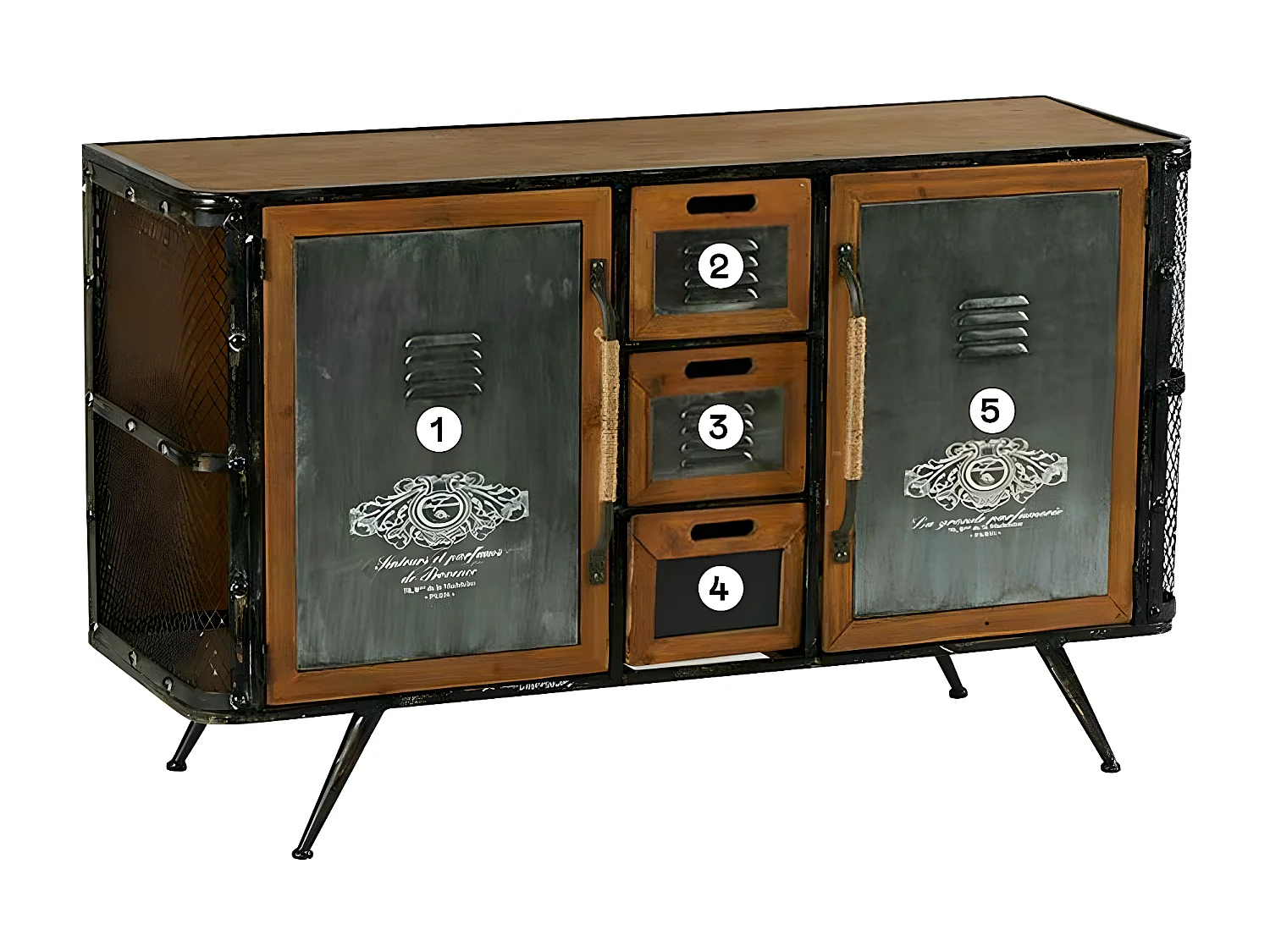 Commode d'apothicaire 3 tiroirs LAMPHUN