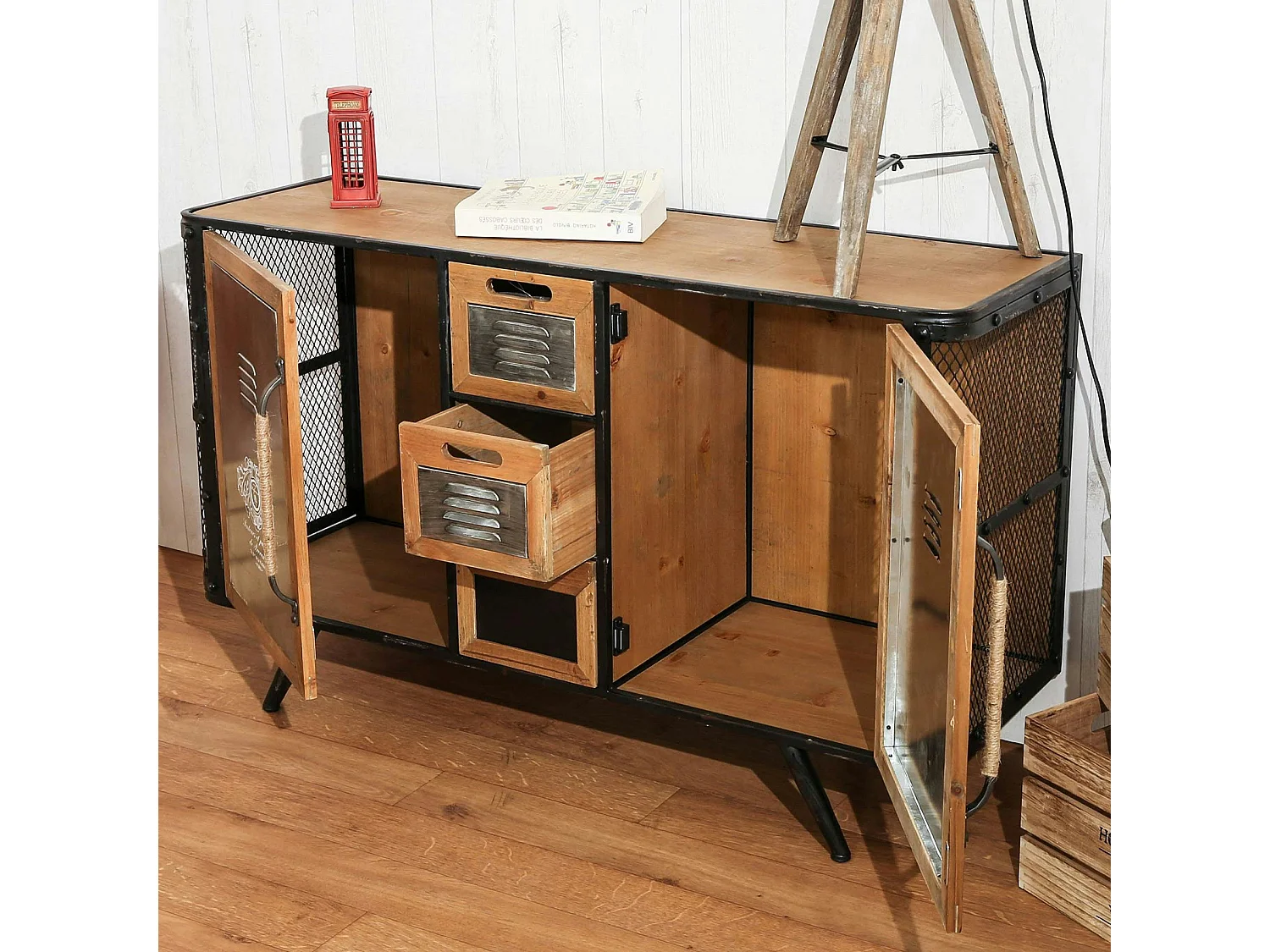 Commode d'apothicaire 3 tiroirs LAMPHUN