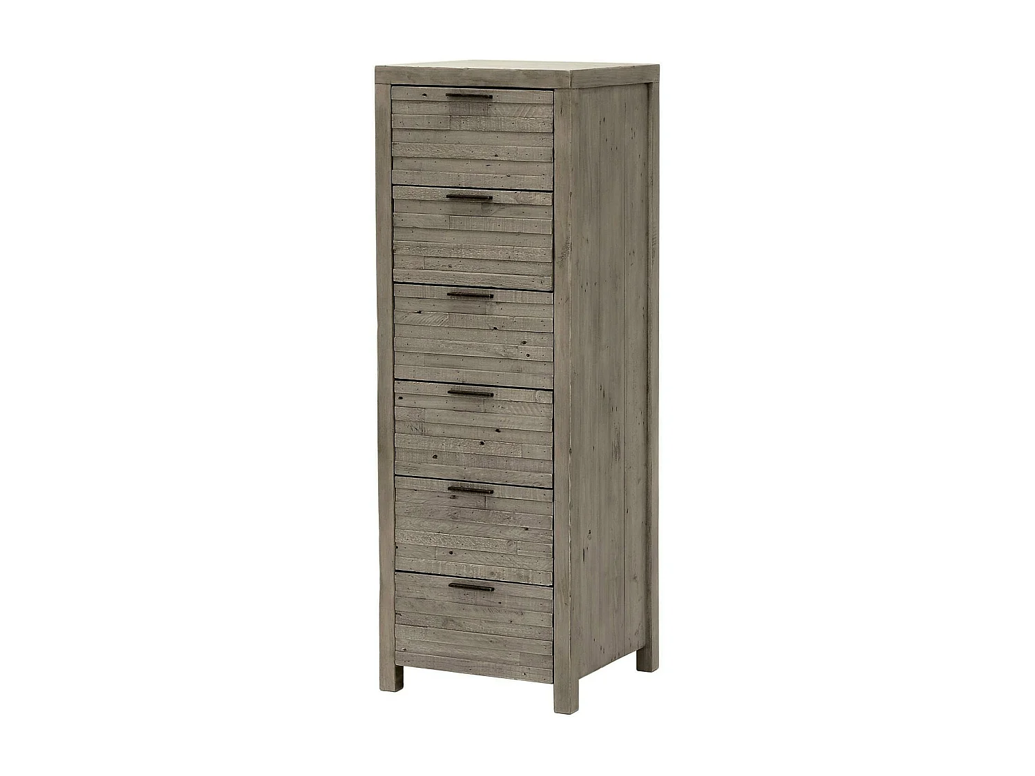 Chiffonnier bois recyclé grisé 6 tiroirs SIENNE