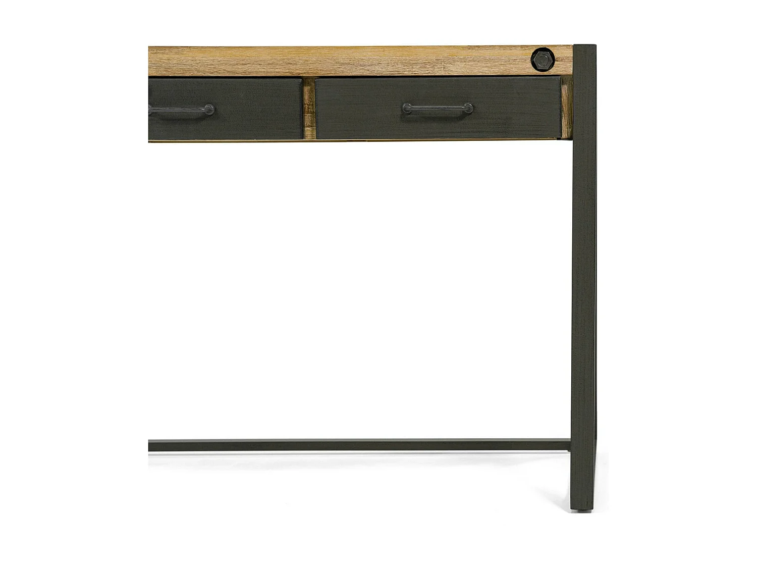 Bureau Inspiration Indus' en Acacia et Métal 3 tiroirs métal 140x60x78,5cm BROOKLYN