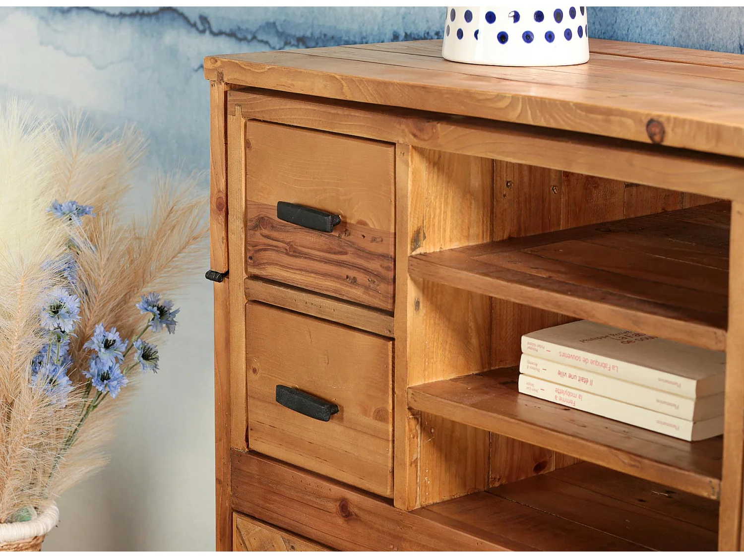 Bureau industriel en bois recyclé CALGARY