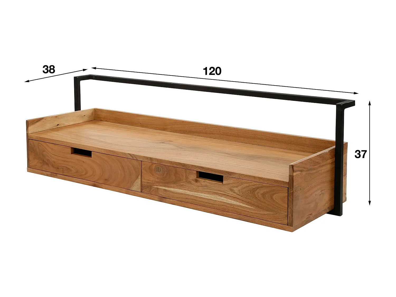 Bureau console suspendue en bois MELBOURNE
