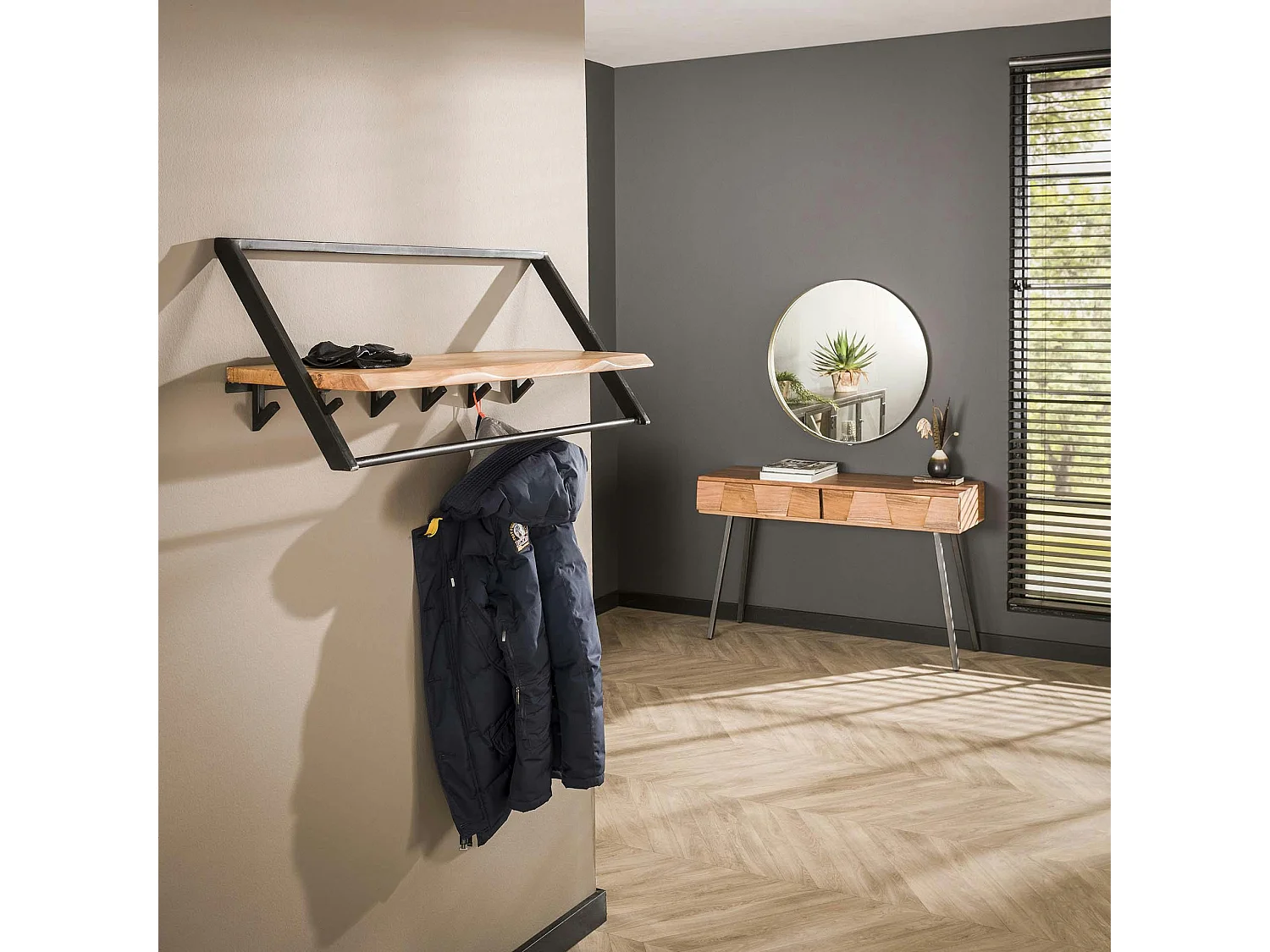 Portemanteau mural moderne 6 patères MELBOURNE