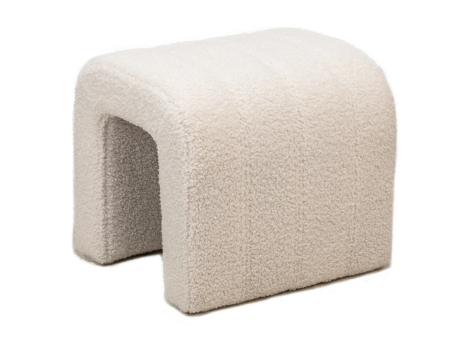Pouf en bouclettes blanches style scandinave
