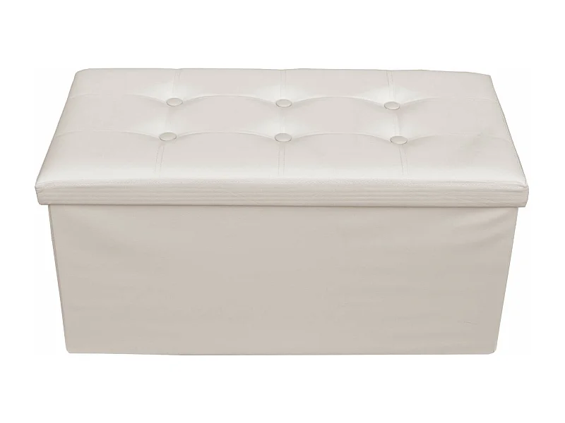 Mobili Rebecca Puff Sgabello Baule Beige Design Moderno Arredamento 38x76x38