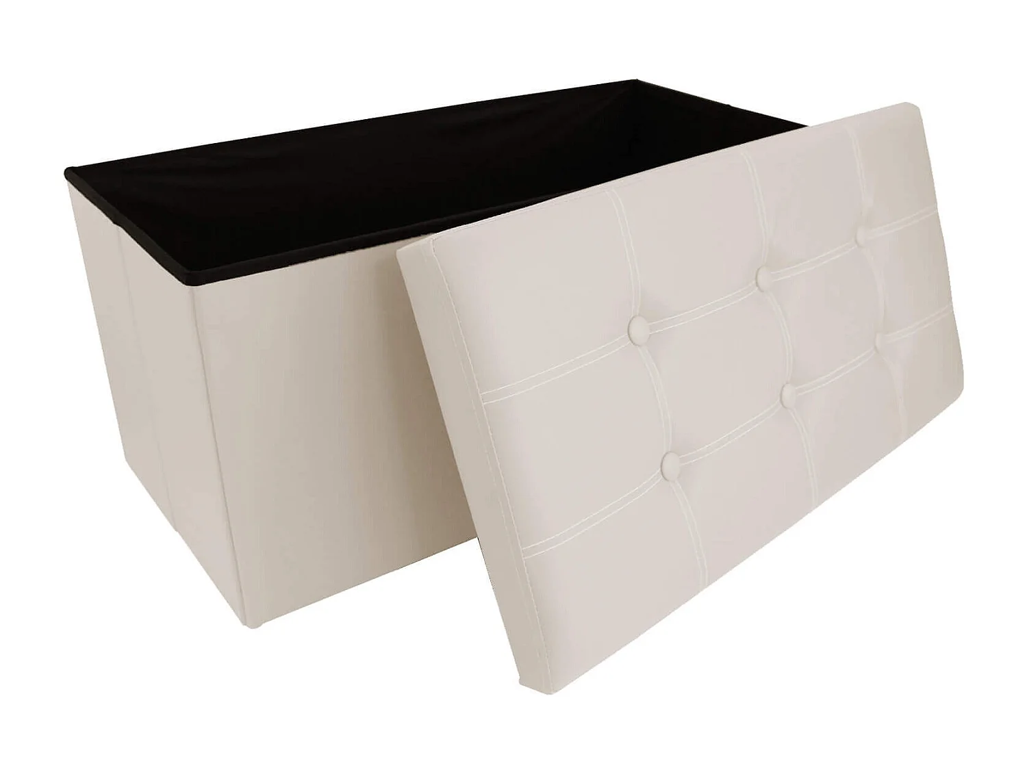 Mobili Rebecca Puff Sgabello Baule Beige Design Moderno Arredamento 38x76x38