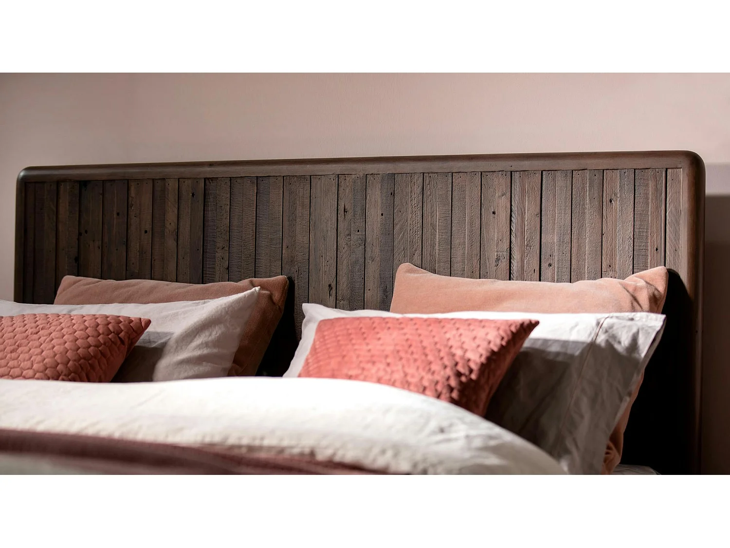 Lit 2 places bois recyclé brun 140 cm QUEENSTOWN