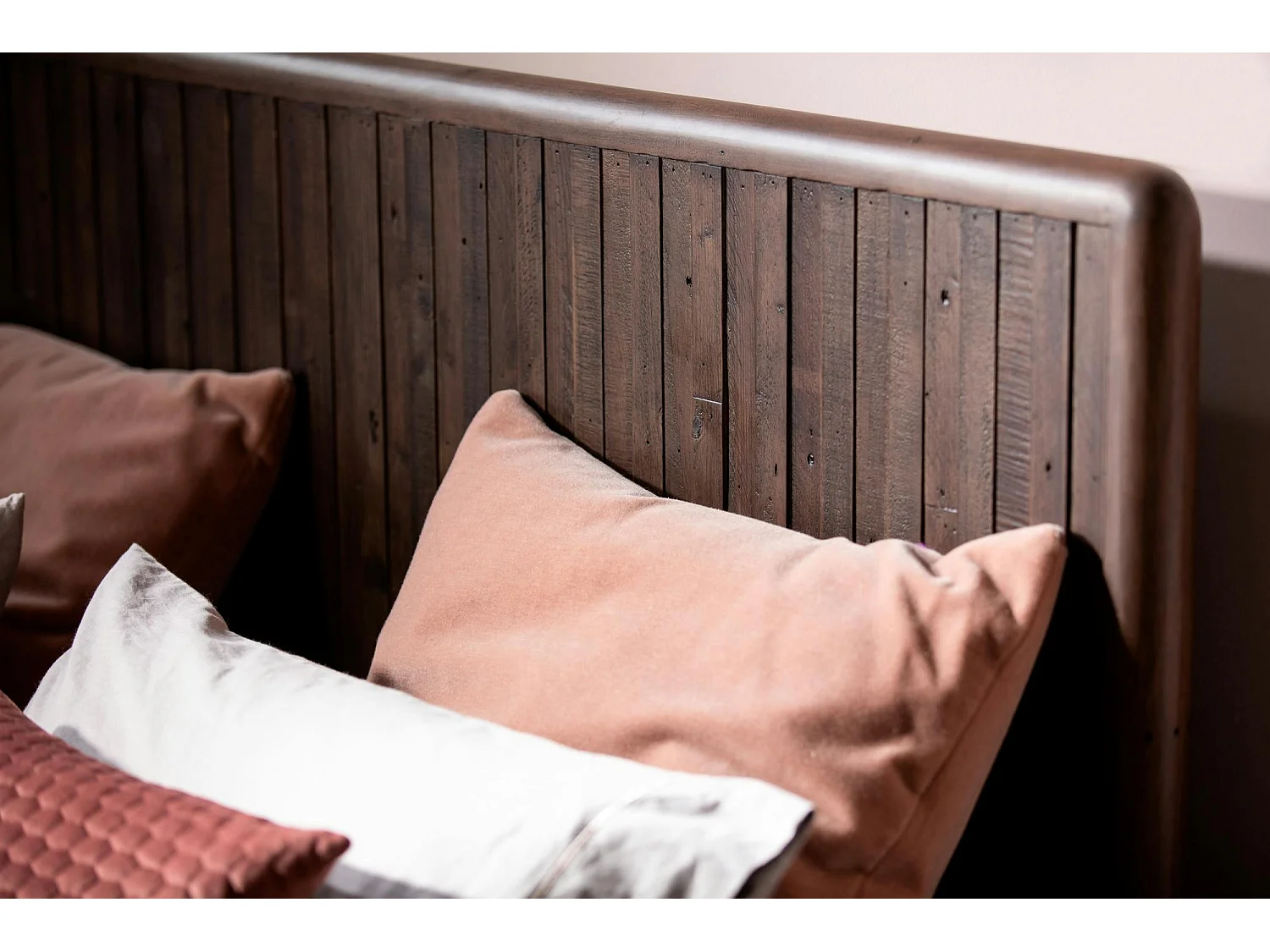 Lit 2 places bois recyclé brun 140 cm QUEENSTOWN