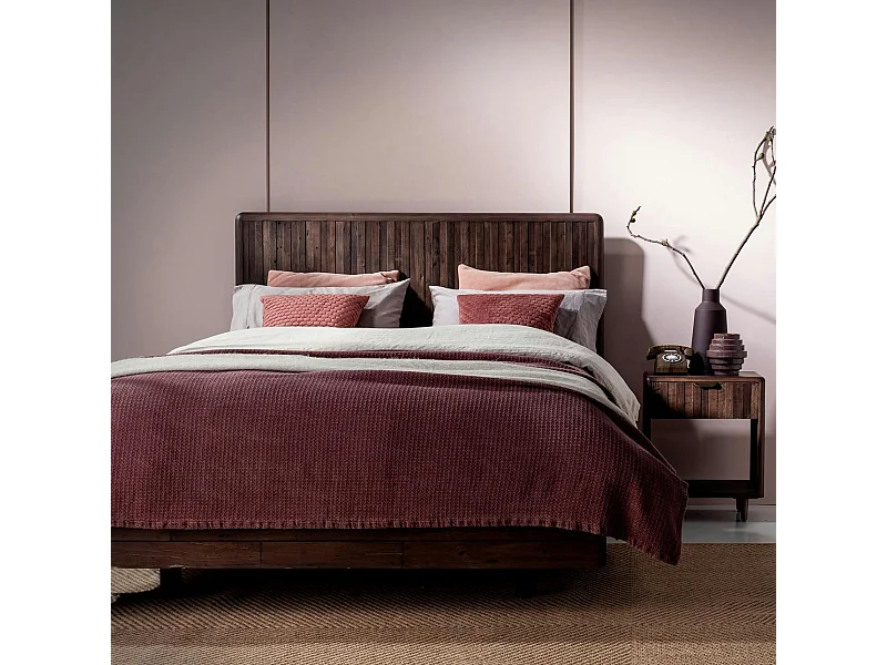 Lit 2 places bois recyclé brun 140 cm QUEENSTOWN