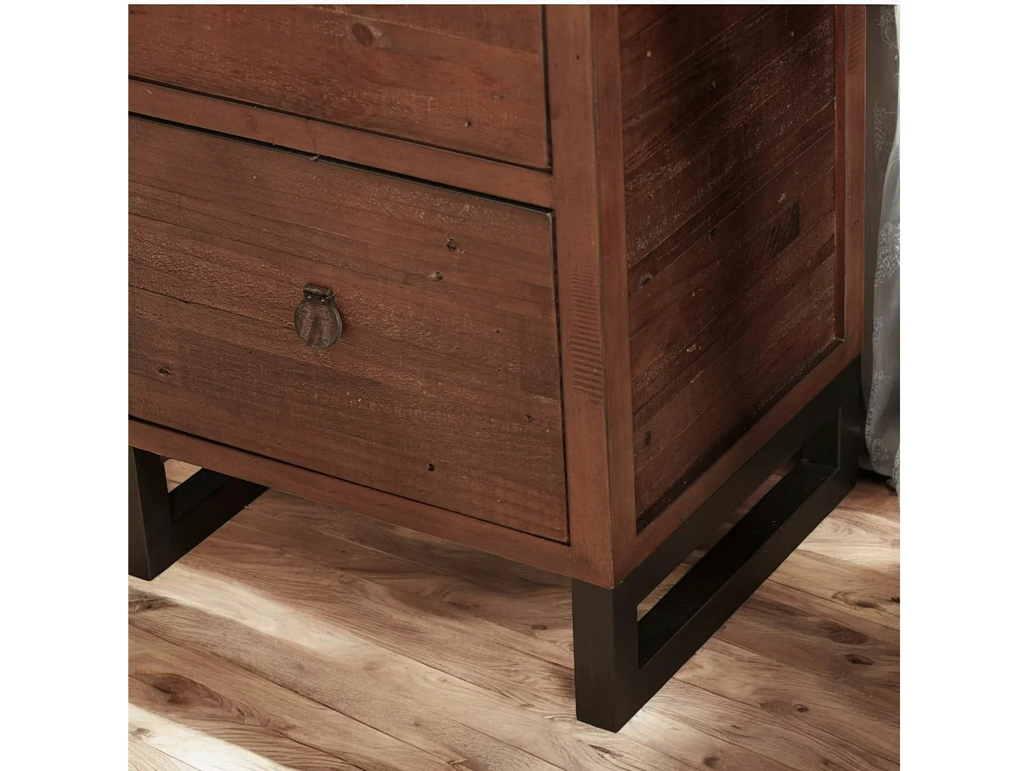 Caisson de bureau en bois brun recyclé 2 tiroirs SAMOA