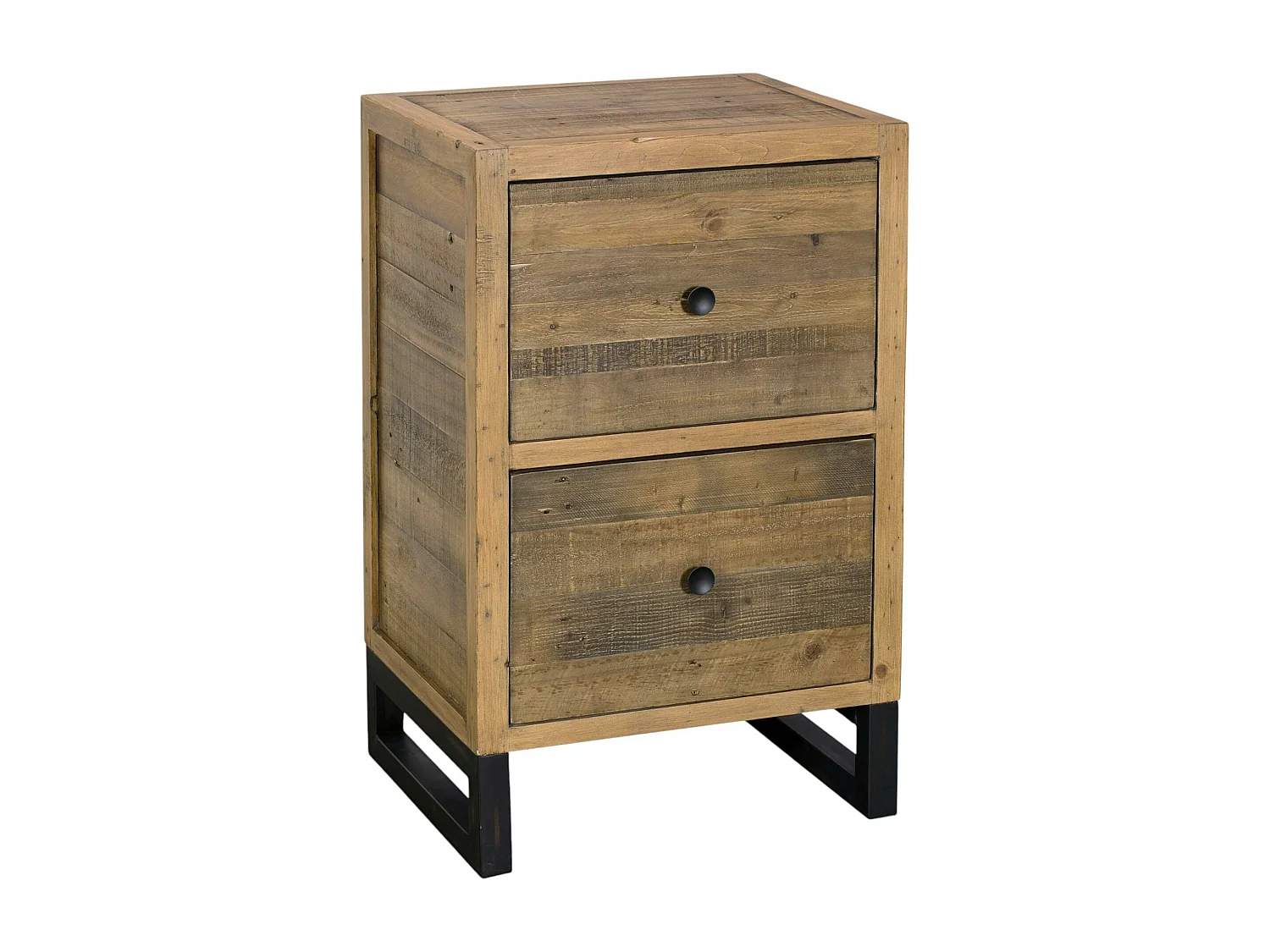 Caisson de bureau en bois recyclé 2 tiroirs BRISBANE