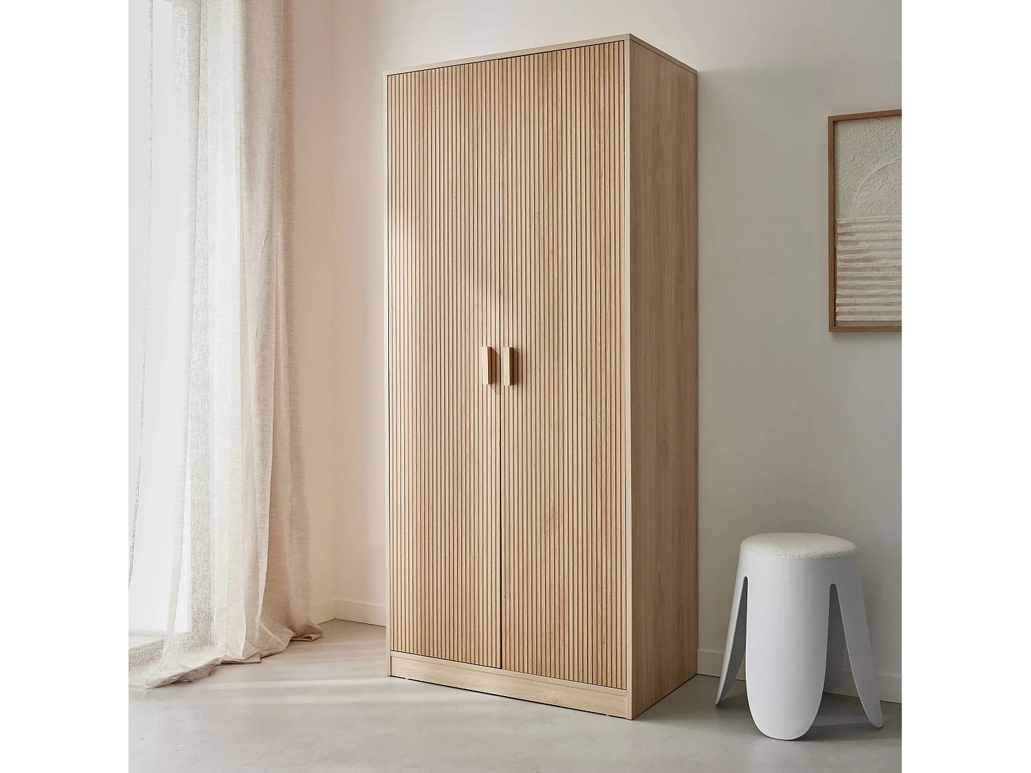 Vestidor, armario de dos puertas natural