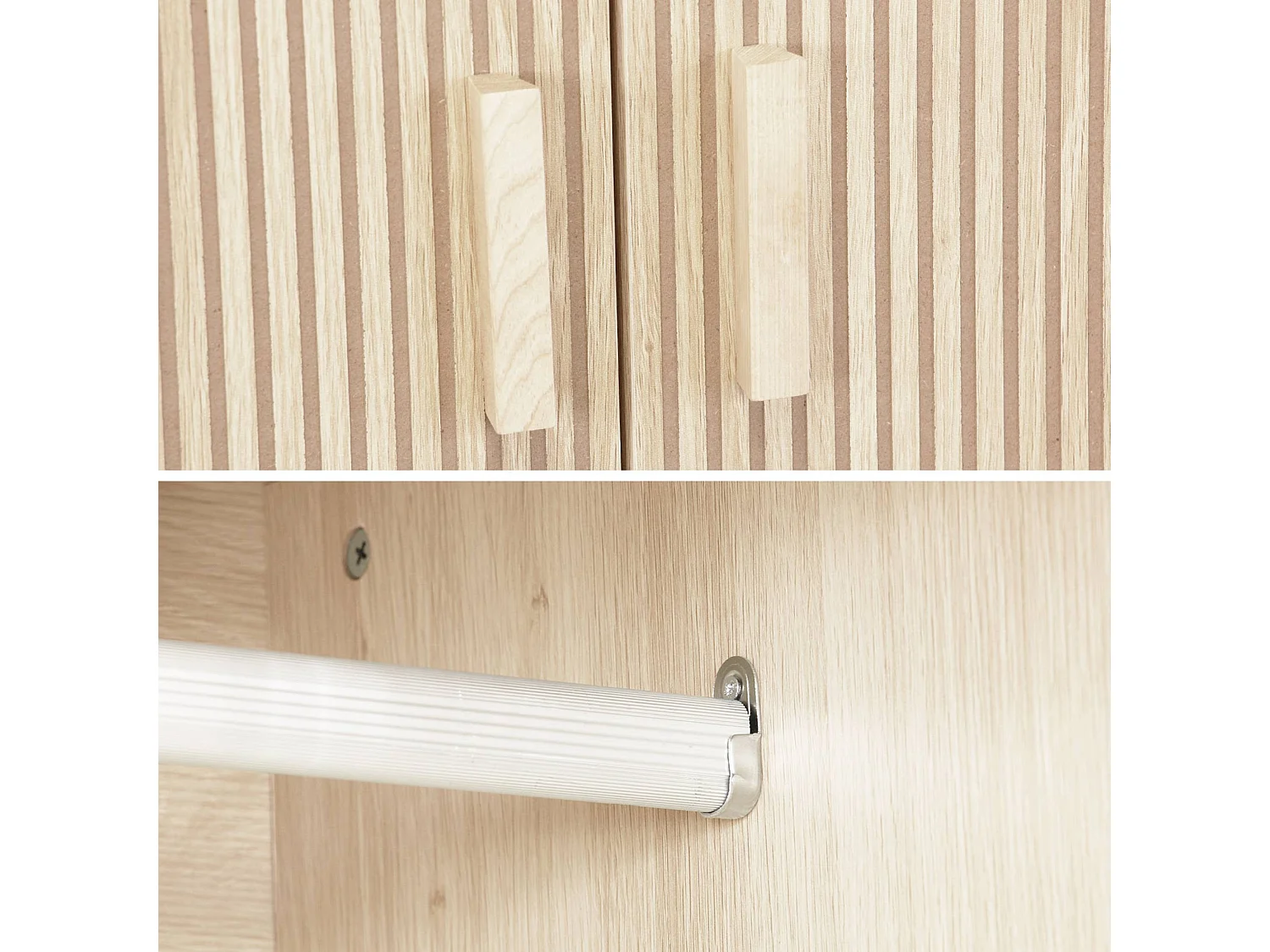 Vestidor, armario de dos puertas natural