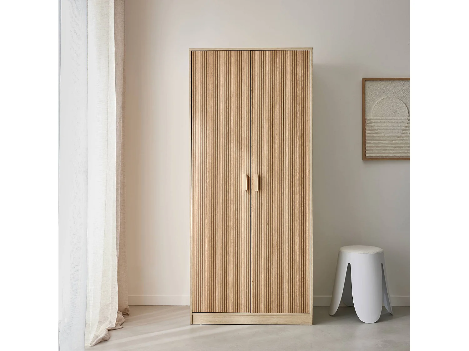 Vestidor, armario de dos puertas natural