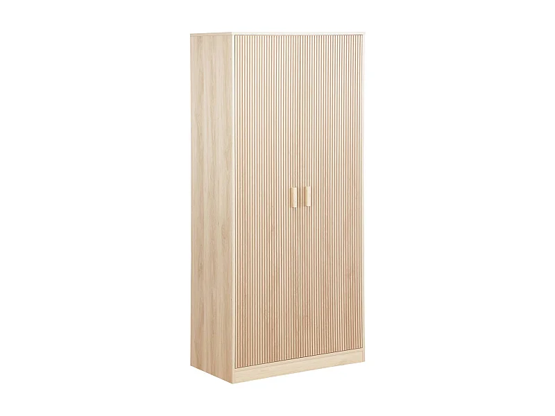 Dressing. armoire. 2 portes avec penderie et rangements LINEAR. panneaux stratifiés et pied en bois de sapin L 80 x P 48 x H 180cm