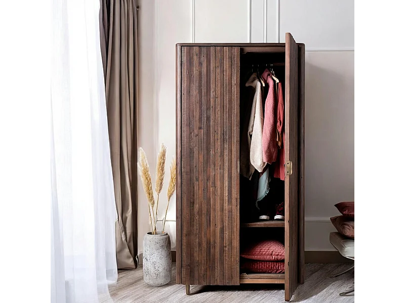 Armoire penderie bois recyclé brun QUEENSTOWN