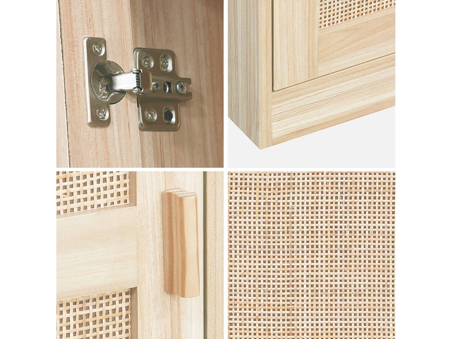 Armoire dressing cannage et effet bois. garde-robe 1 porte. 5 étagères H180cm