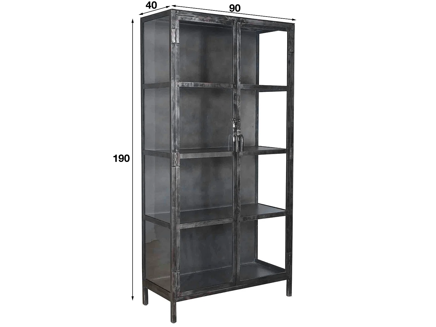 Vitrine industrielle métal verre ROADIES