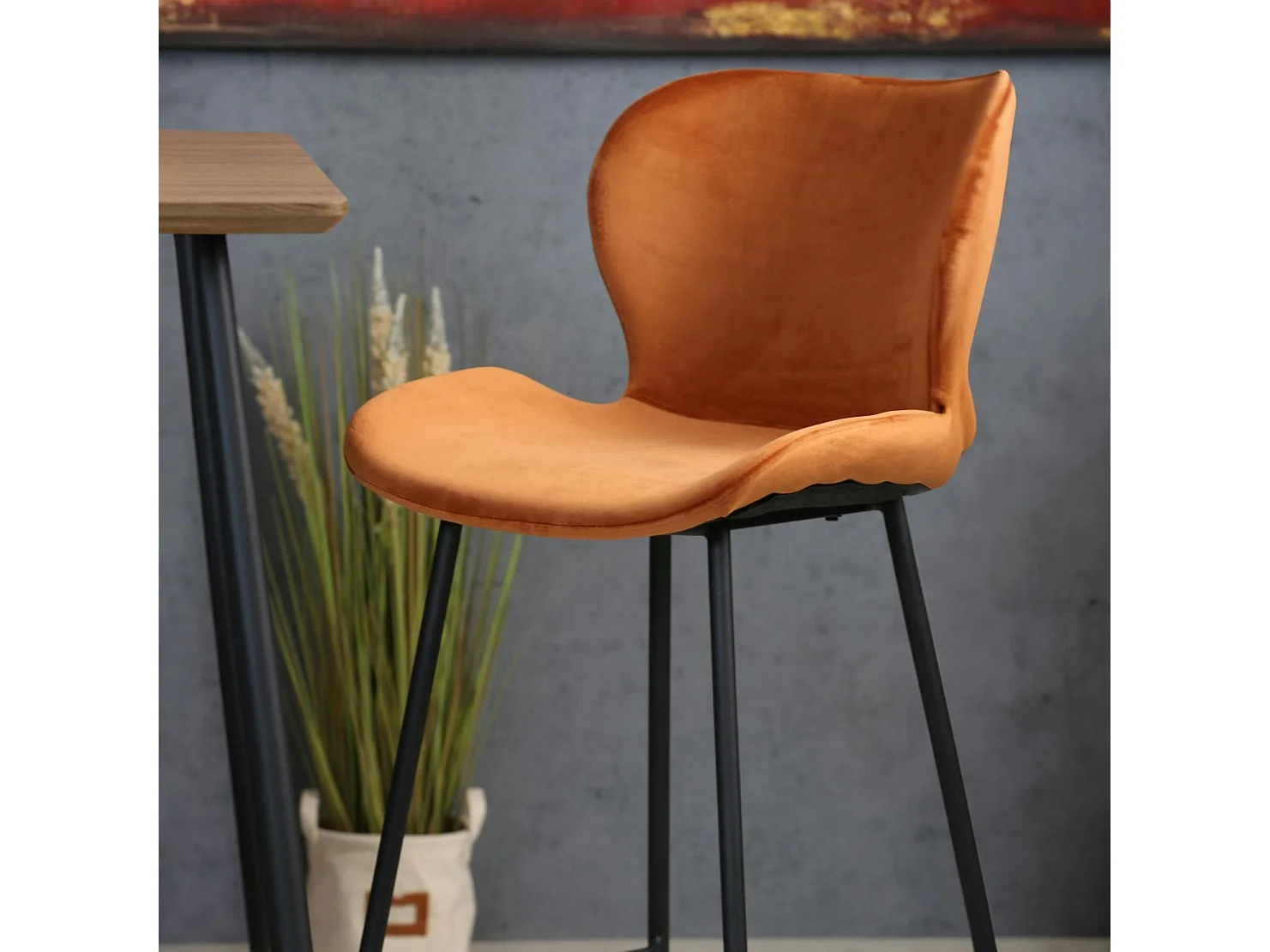 Chaise de bar en velours brique style moderne (lot de 2) MELBOURNE