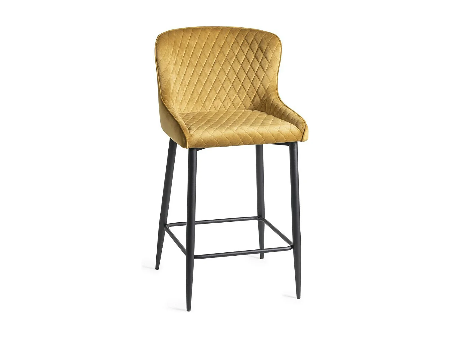 Chaise de bar en velours moutarde (lot de 2) ARLINGTON