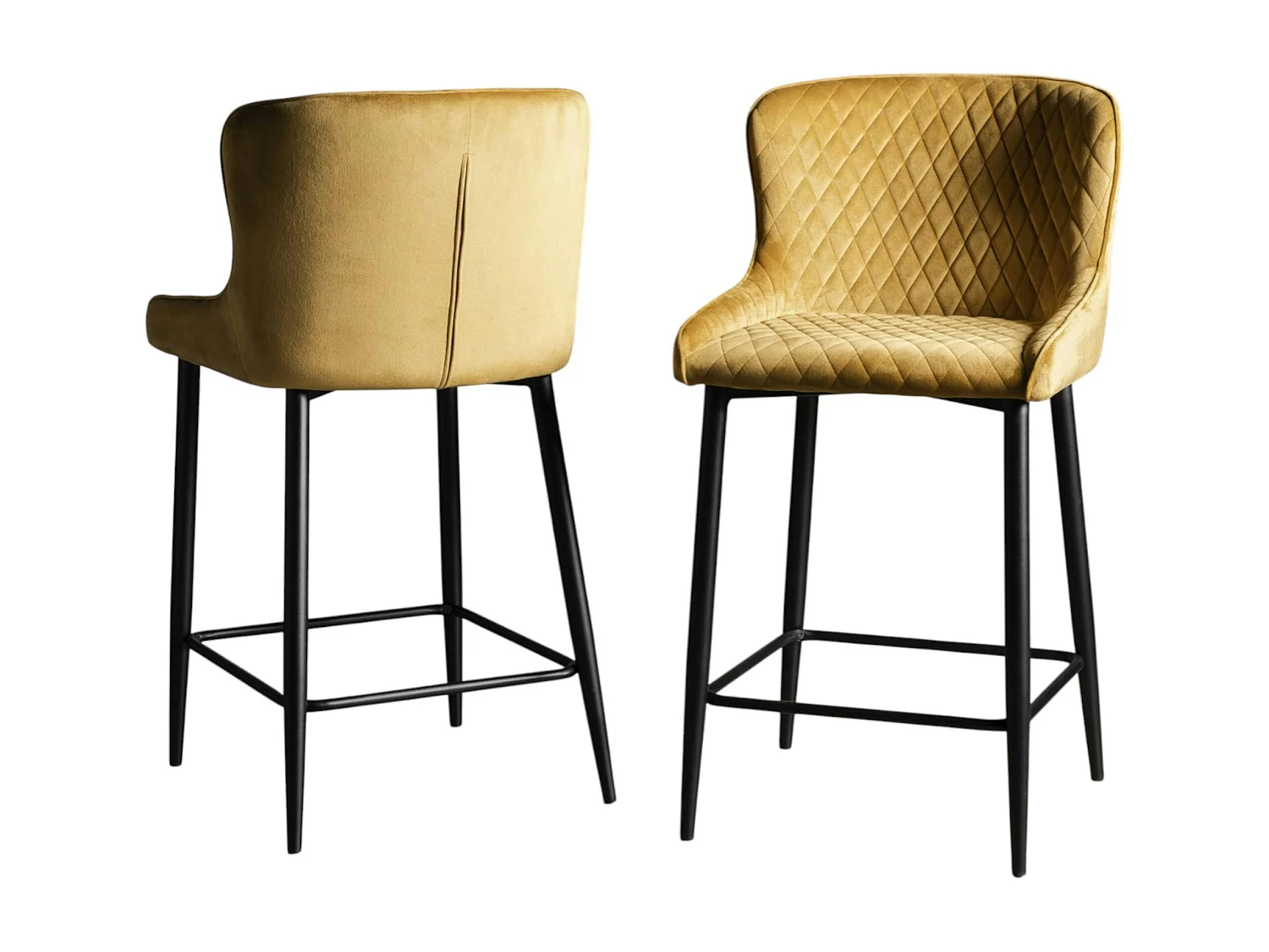 Chaise de bar en velours moutarde (lot de 2) ARLINGTON