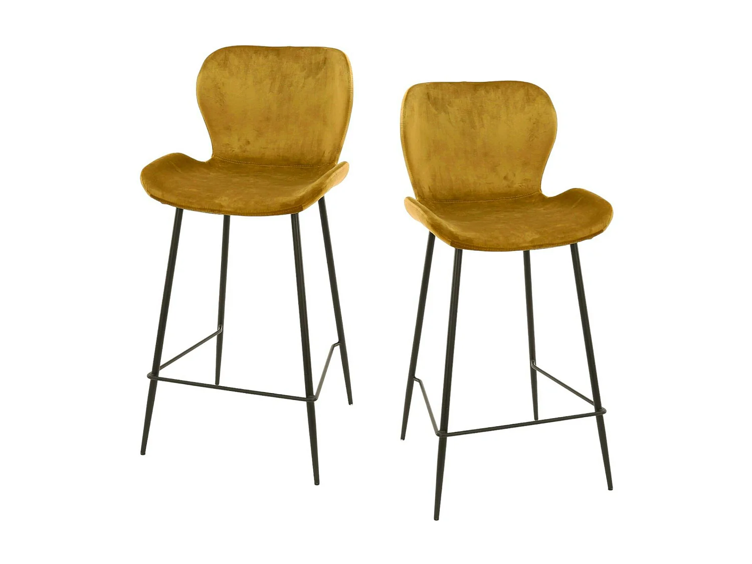 Chaise bar en velours doré MELBOURNE (lot de 2)