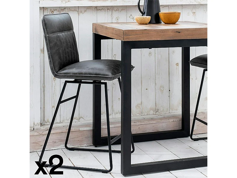 Chaise de bar pivotante gris used OKA (lot de 2)