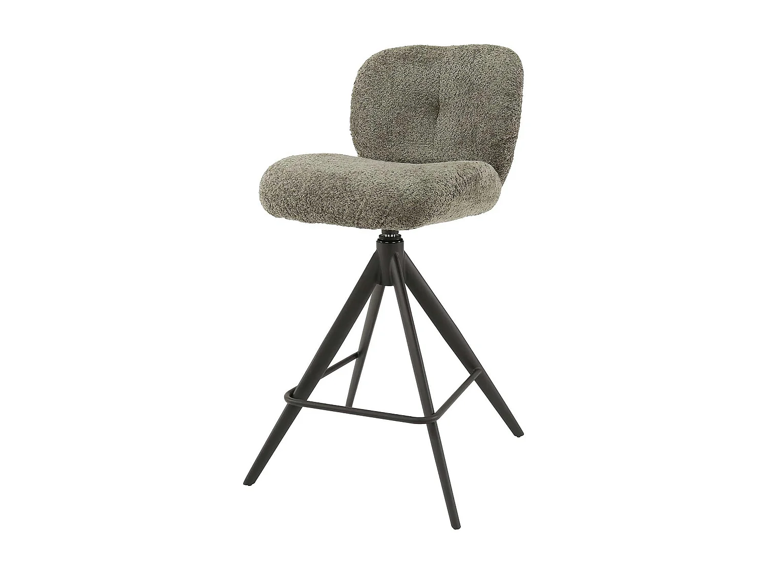 Tabouret de bar pivotant en bouclette taupe (lot de 2) GALWAY