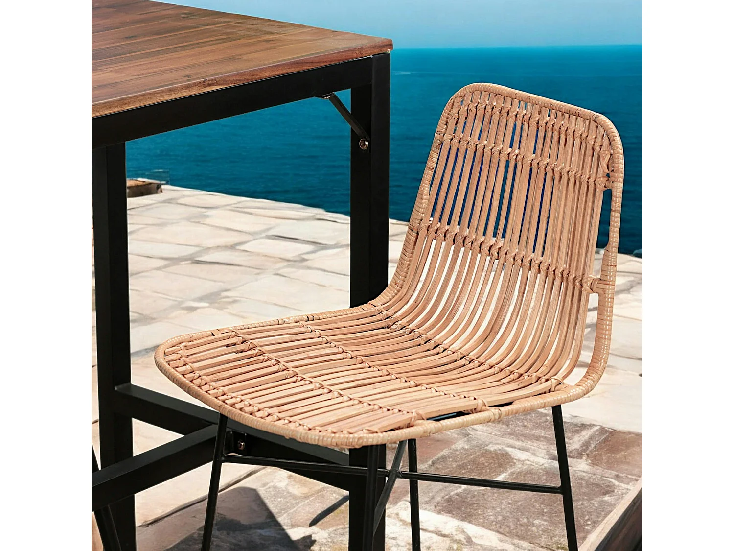 Chaise de bar en rotin (lot de 2)