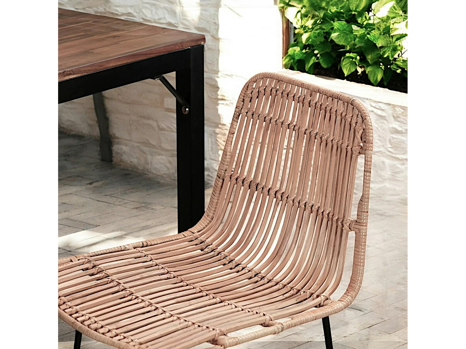 Chaise de bar en rotin (lot de 2)